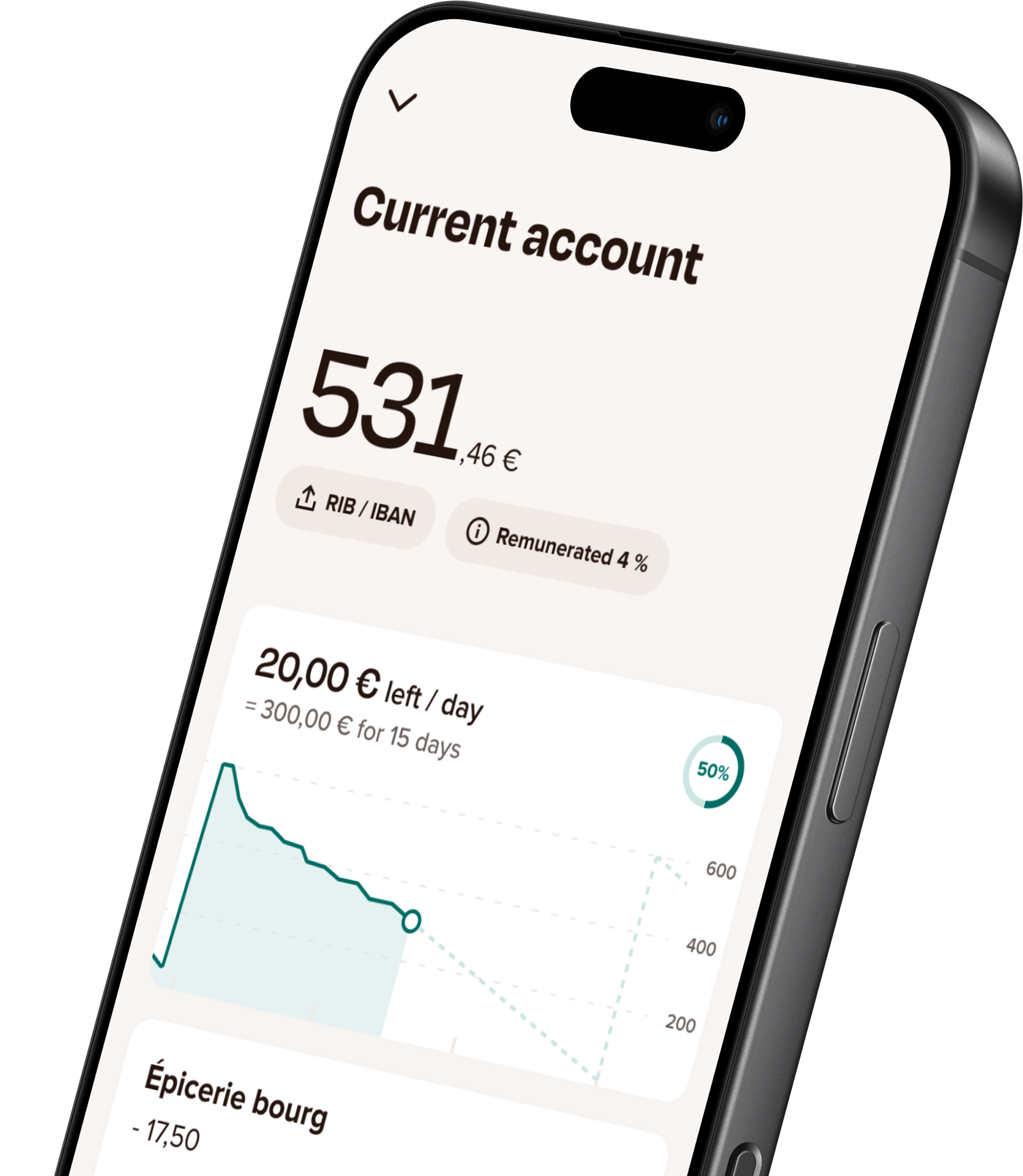 Mockup of a phone with the sumeria app opened.