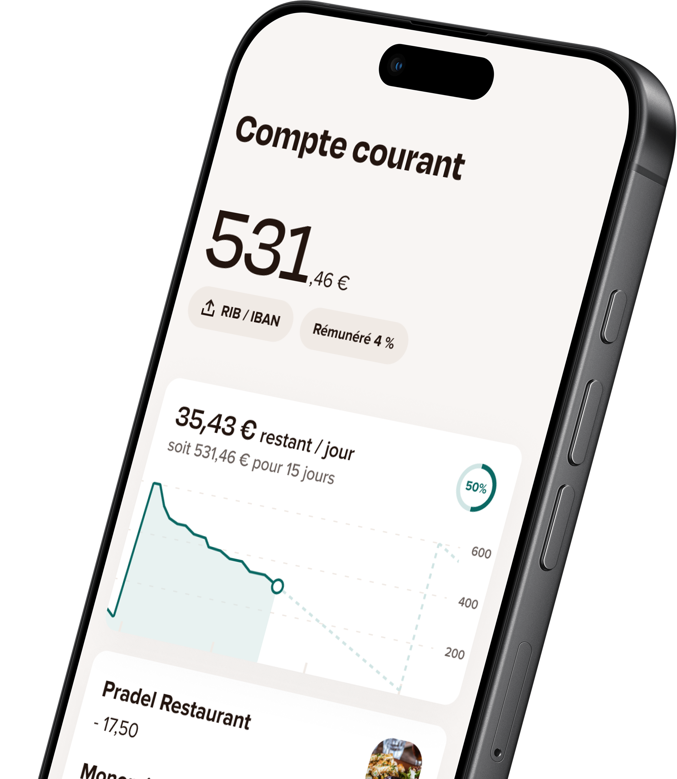 Mockup of a phone with the sumeria app opened.