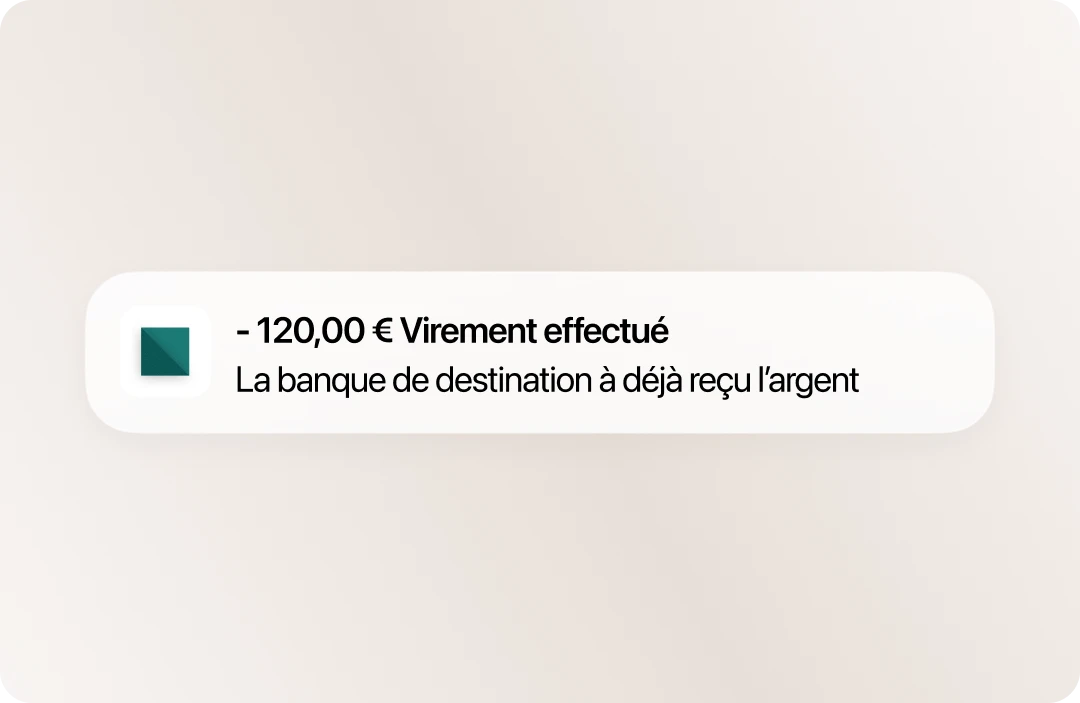 Virement et mise à jour du solde instantanés